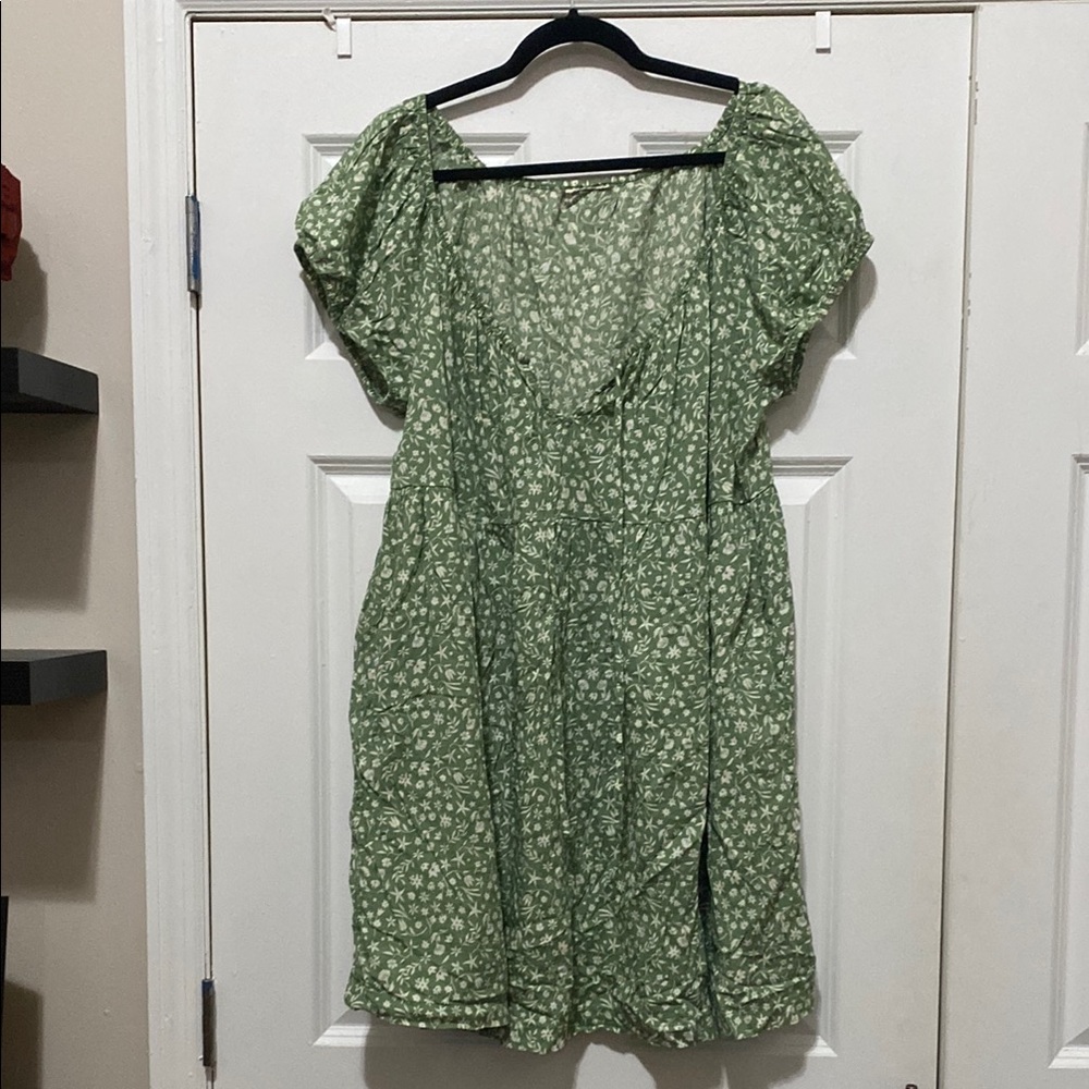 Green Floral Women's Dress